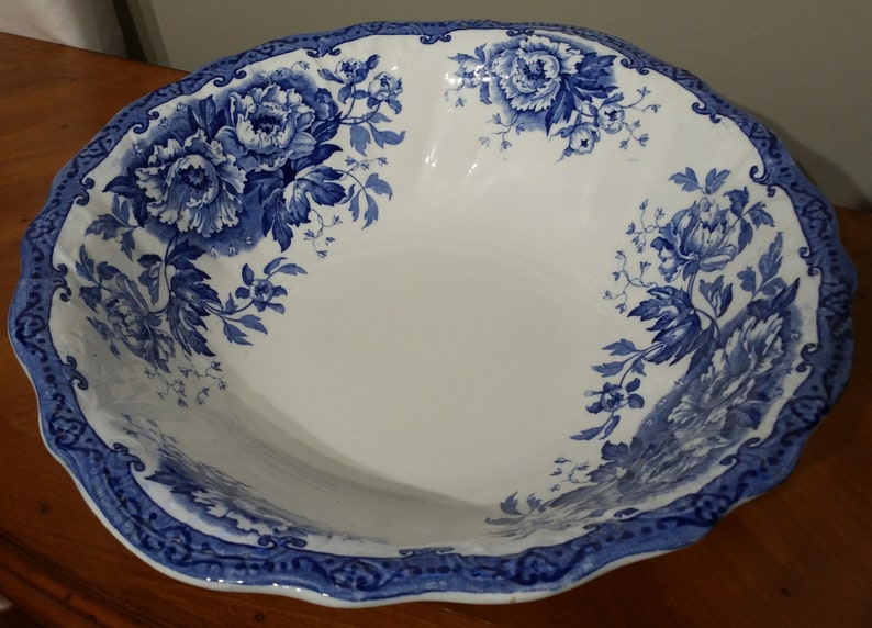 C. 1900 Blue Transferware Jug and Basin Set by F. Winkle/colonial ...