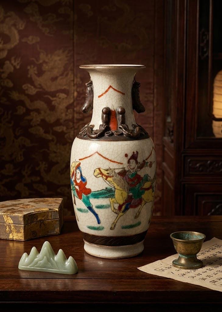 アンティークキンマ Chinese Nanking Vase - Etsy