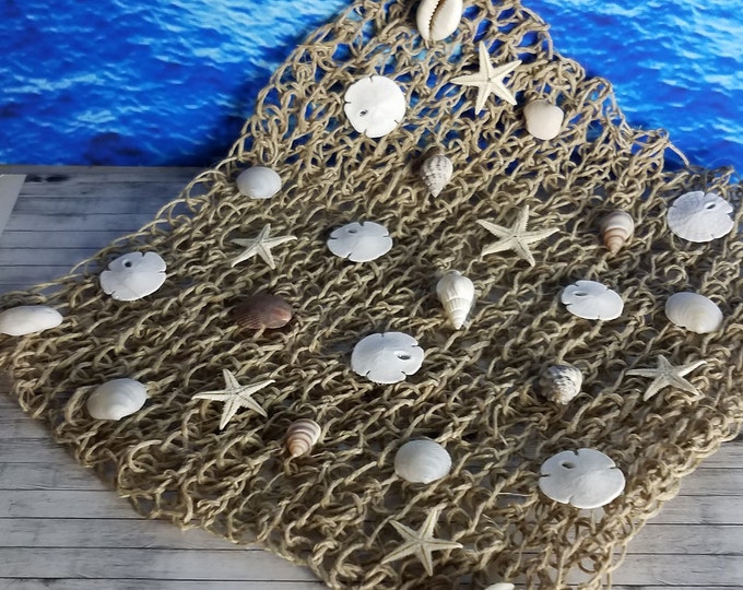 Large Dollhouse Miniature Fishing Net Natural Shells Sand Etsy