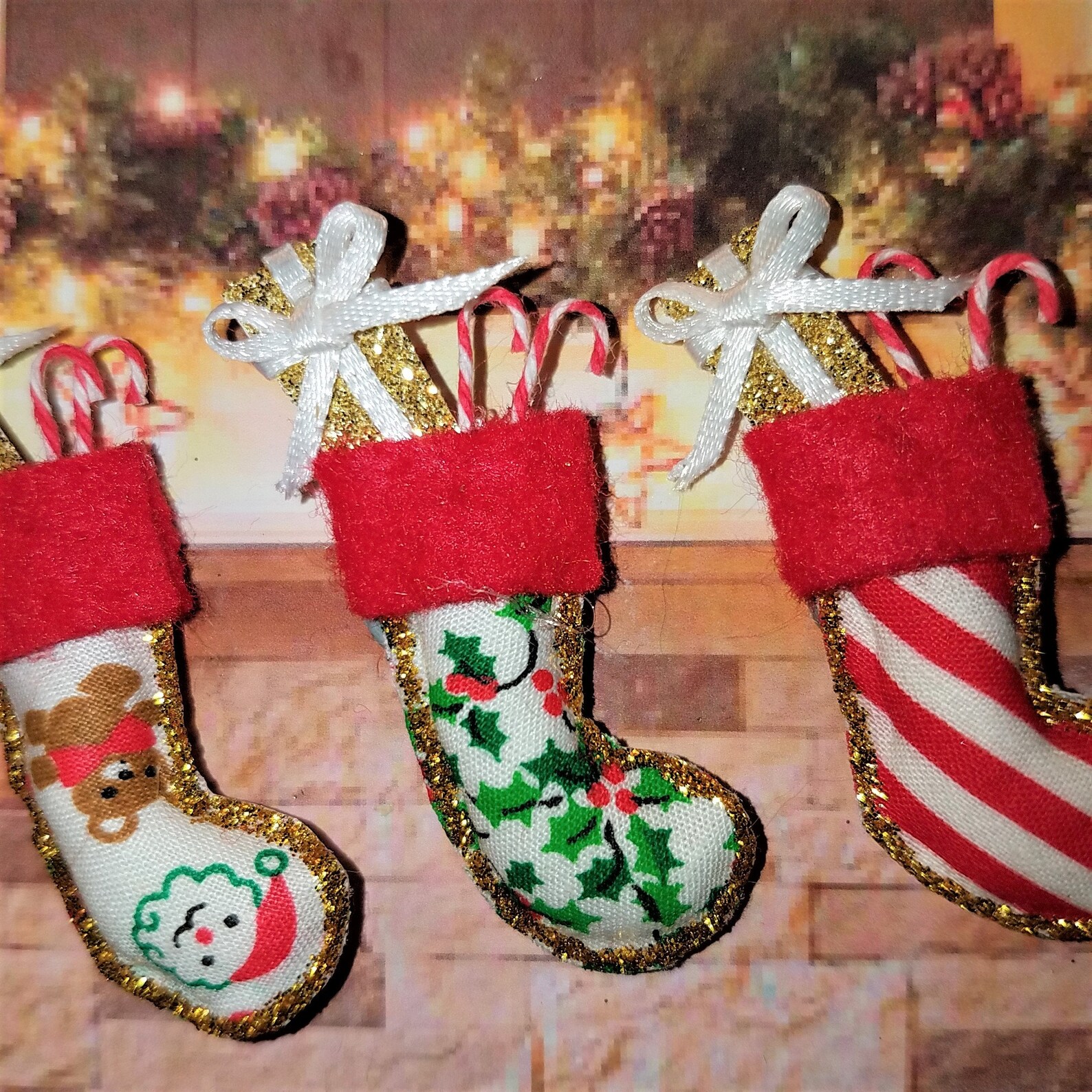 Miniature Christmas Stockings 112 Artisan Made Holly Berry Etsy