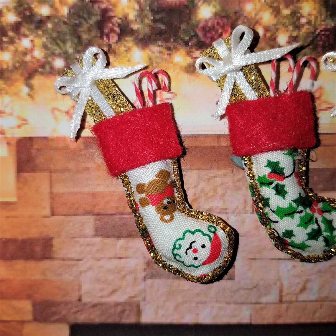 Miniature Christmas Stockings 112 Artisan Made Holly Berry Etsy