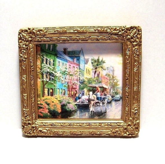 Monet Hilltop Poppies Miniature Dollhouse Picture