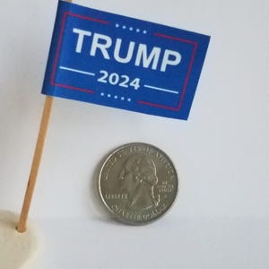 Miniature Dollhouse Diggs 1:12 Scale President Donald Trump House Flag Mini Print 2024 Election Collectible for Home Porch or Garden