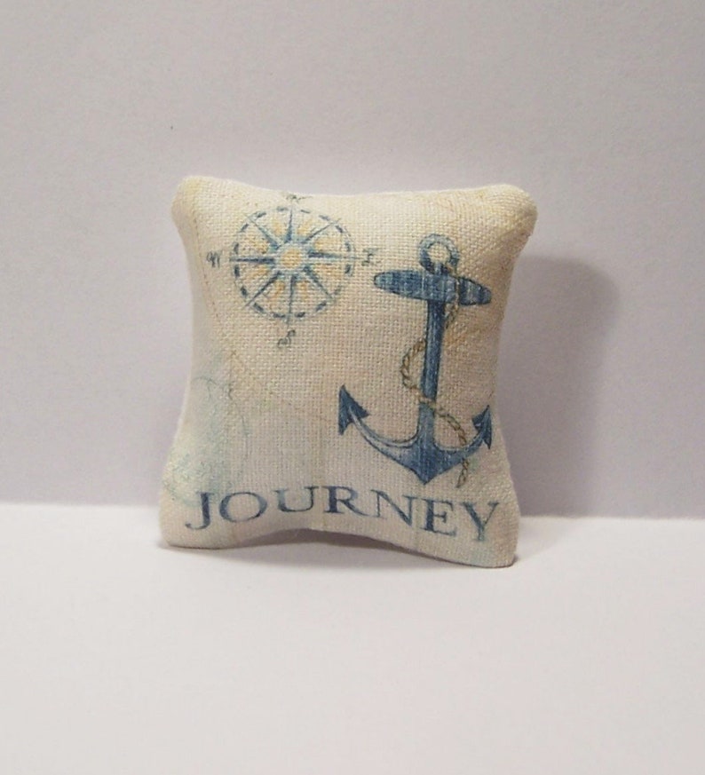 Miniature Decorative Pillows Dollhouse Diggs Ship Journey Sail Anchor Lighthouse