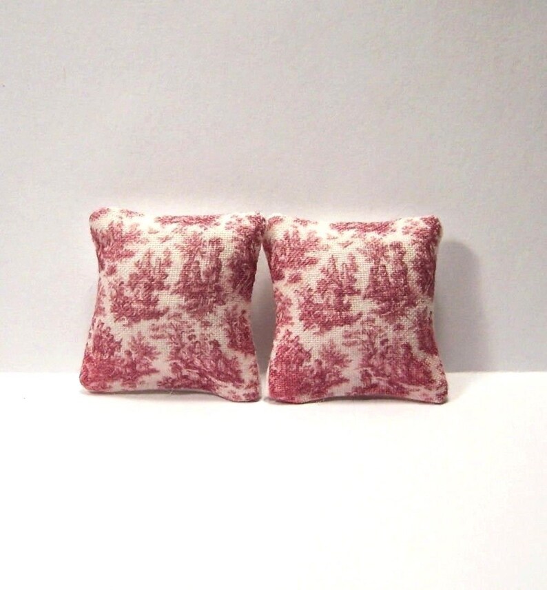 Miniature Decorative Throw Pillows Dollhouse Diggs 1 12 Etsy