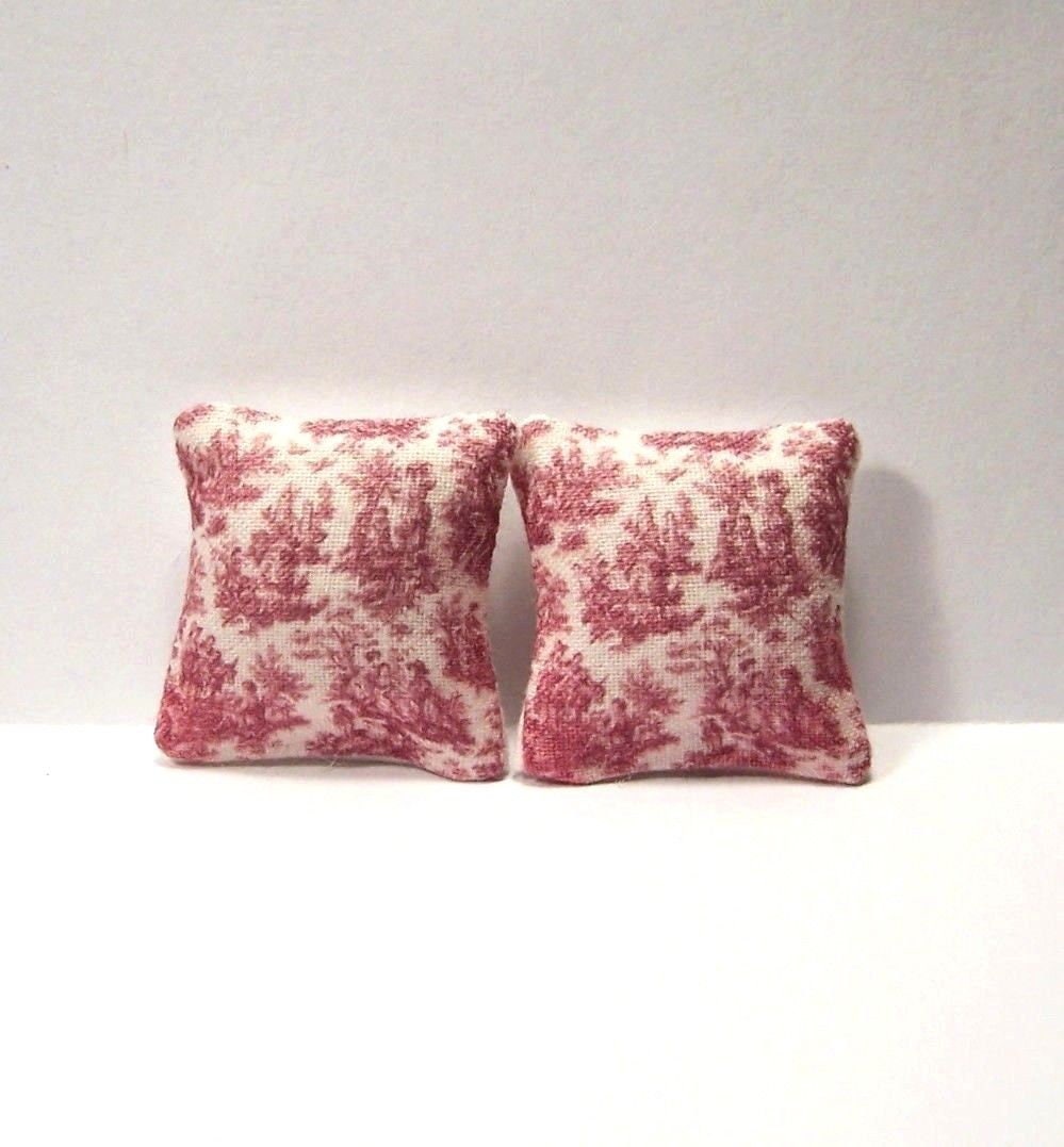 Miniature Decorative Throw Pillows Dollhouse Diggs 1 12 Etsy