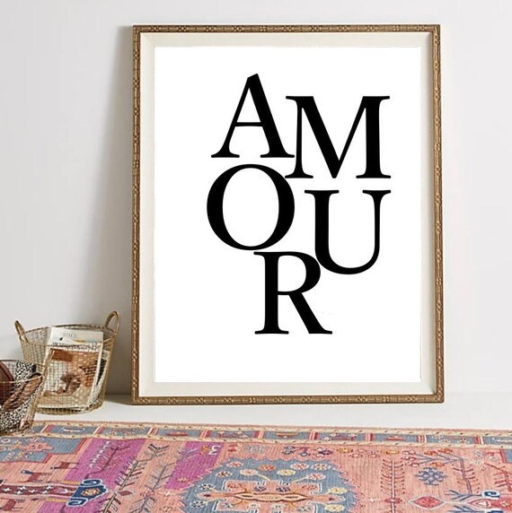 Love Poster Love Print Love In French Bedroom Wall Art Black And White Art Tumblr Room Decor Bedroom Decor Tumblr Room Love Quotes