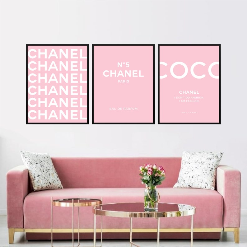Pink Chanel Print Chanel Wall Art Chanel Poster Fashion Wall | Etsy