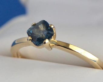 Blue Sapphire Ring – 14K Solid Gold, Madagascar Mined
