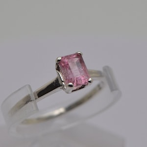 California Pink Tourmaline Sterling Silver Filigree Ring- All Natural  0.74 ct (3/4 Ct)