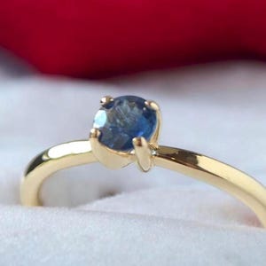 Montana Blue Sapphire Ring - 0.48 ct. - 10K Solid Gold - Genuine Sapphire Ethically Earth Mined