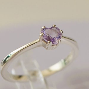 Sapphire Heart Ring set in Sterling Silver - 0.51 ct. Genuine Sapphire Ethically Earth Mined