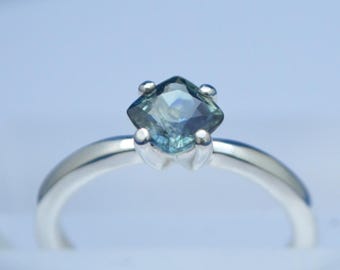 Sapphire Ring 0.88 Ct. Multi color Genuine Sapphire Ethically Earth Mined