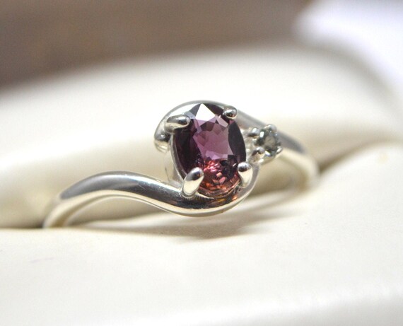 Untreated Plum Sapphire Ring: Sterling Silver, Ethically Mined
