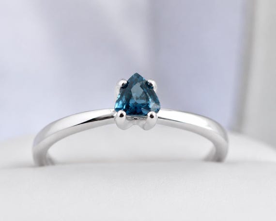 Sapphire Ring - 0.53 ct. - Sterling Silver - 10K Gold Available - Genuine Sapphire Ethically Mined