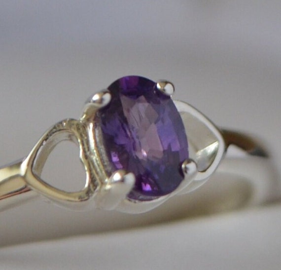 Sapphire Ring - 0.56 ct. Medium Violet Genuine Sapphire Ethically Earth Mined