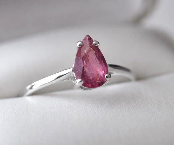 Sapphire Ring-UNTREATED- 0.86 Ct in 925 Sterling Silver Available - Pinkish Purple-Ethically Mined, Madagascar