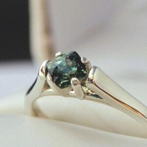 Sapphire Ring 0.72 Ct. Multi color Greenish Blue Genuine Sapphire Ethically Earth Mined