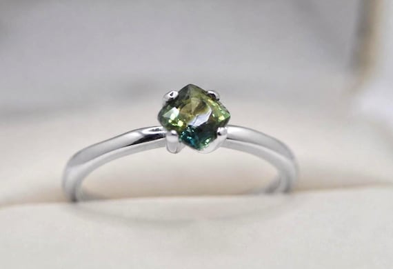 Sapphire Ring - 0.77 carat- Multi Color - Sterling Silver - Genuine Earth Mined