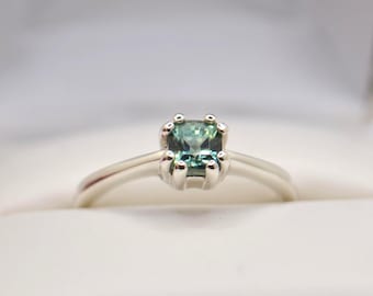 Sapphire Ring - 0.83 Ct - Blue Green Teal - Genuine Sapphire Ethically Earth Mined
