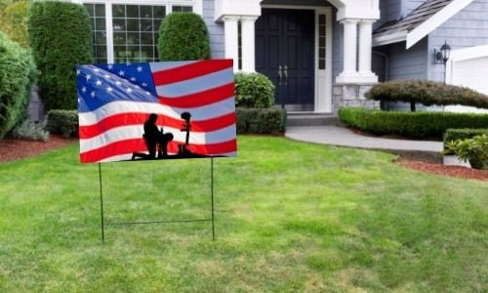 Kneeling Soldier Yard Sign America Yard Sign Patriotic Day | Etsy