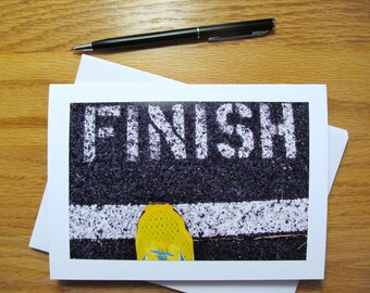 Lot de 3, cartes de correspondance vierges inspirées de la course, ligne d'arrivée de la piste, athlète, entraîneur, merci, félicitations, encouragement - livraison gratuite !