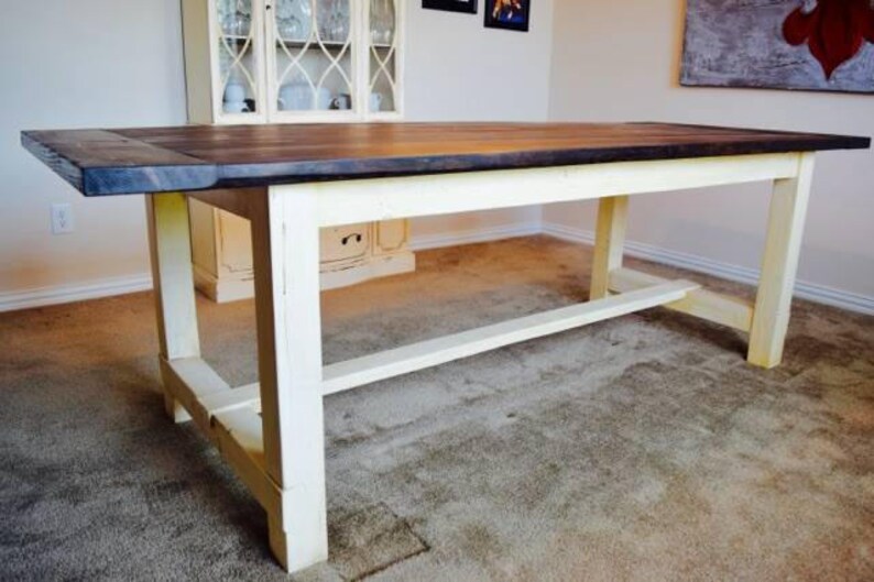 Farmhouse Table Farm Long Rustic Image 0