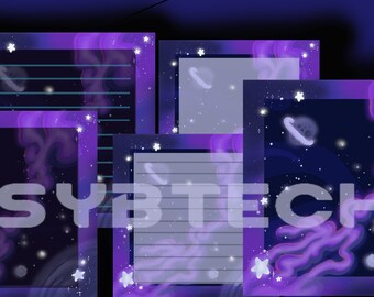 Cute Space Themed scalable sticky note digital download