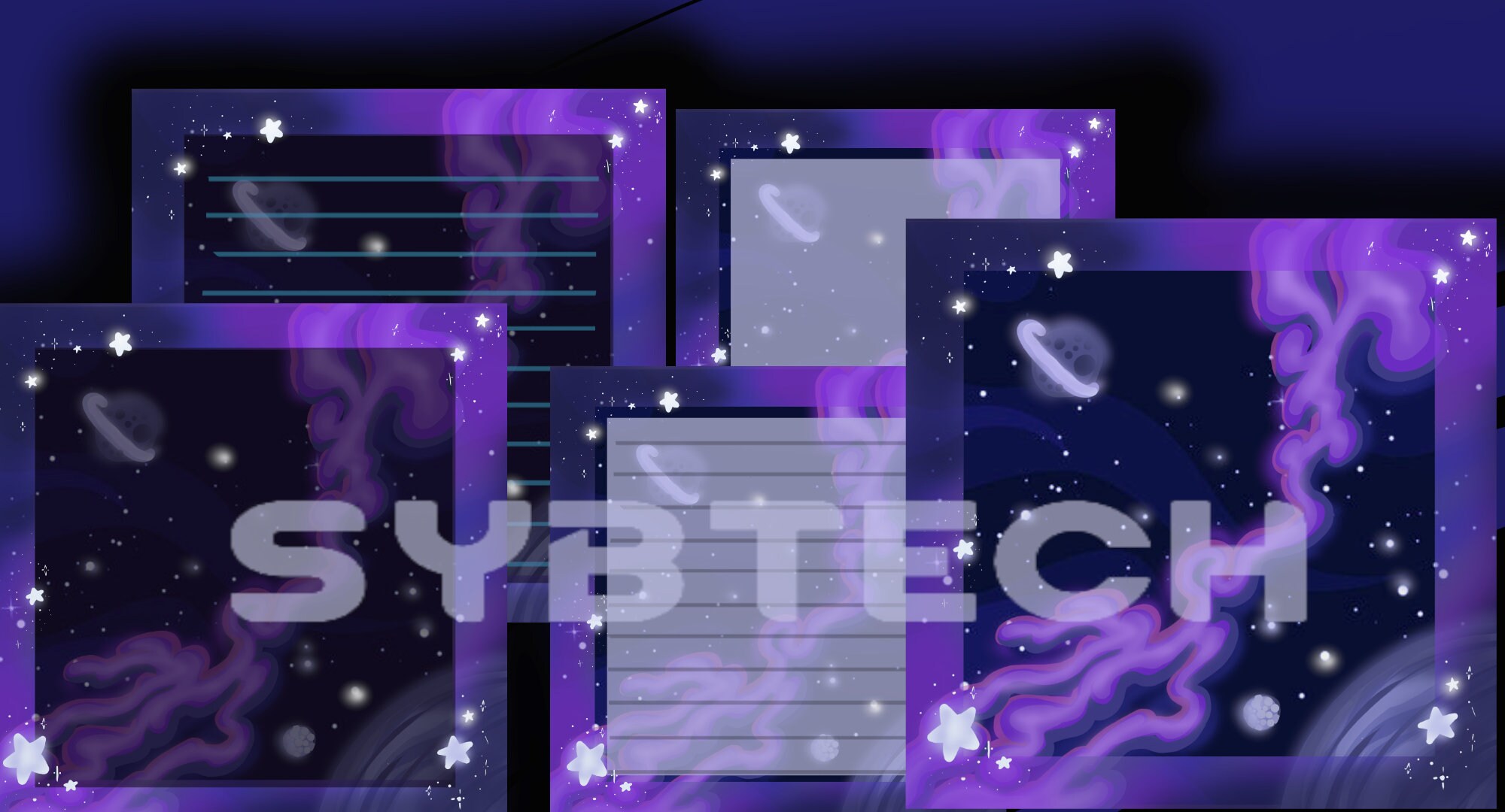 Cute Space Themed Scalable Sticky Note Digital Download - Etsy