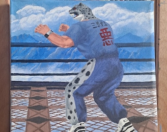 Tekken 3 King acrylic painting on canvas