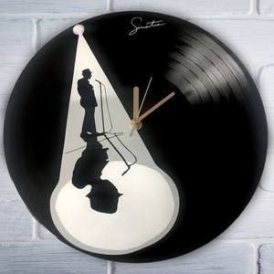 Frank Sinatra painted vinyl record clock
