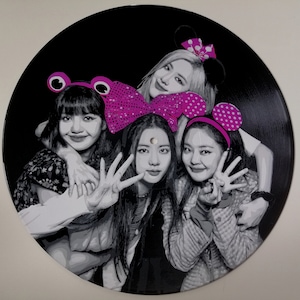 Blackpink painted on Vinyl Record - Framed and ready to hang. Vinyl record art
