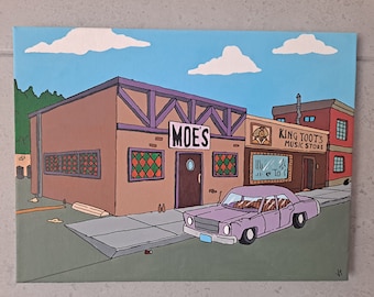 Springfield feinste Wirtshaus. Acrylbild auf Leinwand