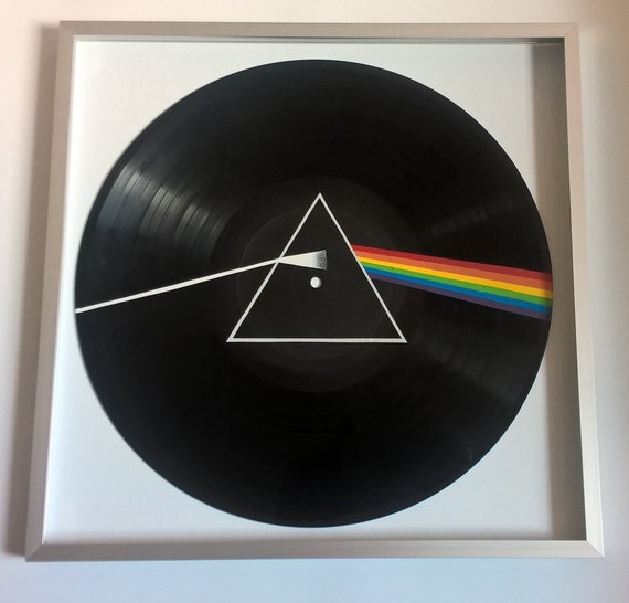Pink Floyd The Dark Side of the Moon pintado en vinilo enmarcado y listo  para colgar. El arte de los discos de vinilo -  España