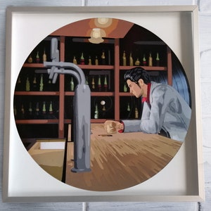 Ryu ga Gotoku Yakuza Kazuma Kiryu Baka Mitai malowanie na płycie winylowej-oprawione i gotowe do aplikacji