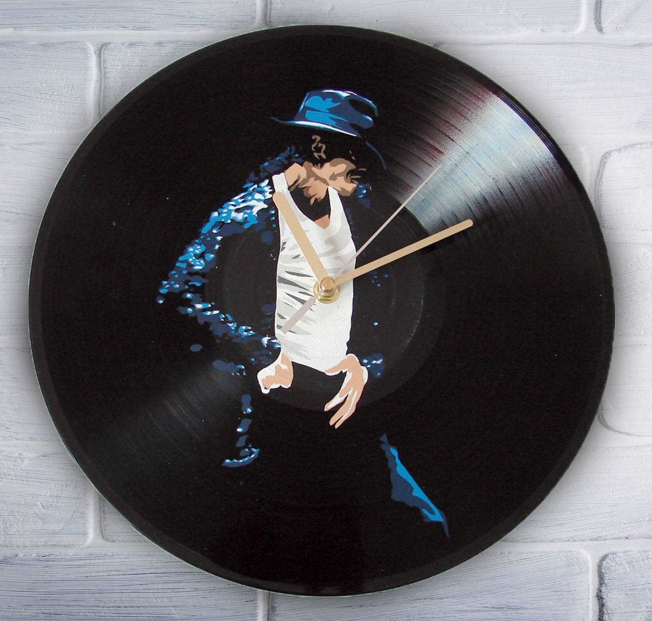 Michael Jackson Moonwalk Painted Vinyl Record Clock image