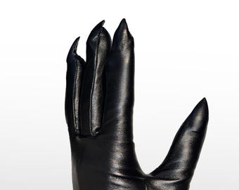 Cat Woman Cosplay Black Faux Leather Gloves