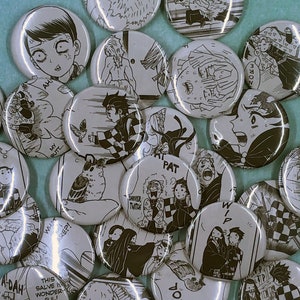 KnY Manga Pins (Regular) 2-pack; anime pins; anime badges; blind bag pins; mystery pins
