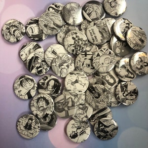 OP Manga Pins (Regular) 2-pack; anime pins; anime badges; blind bag pins; mystery pins