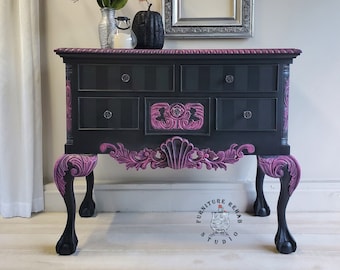 SOLD ••••• Black and Pink Accent Table