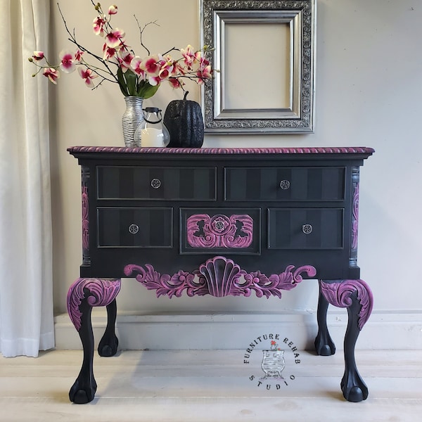 SOLD ••••• Black and Pink Accent Table