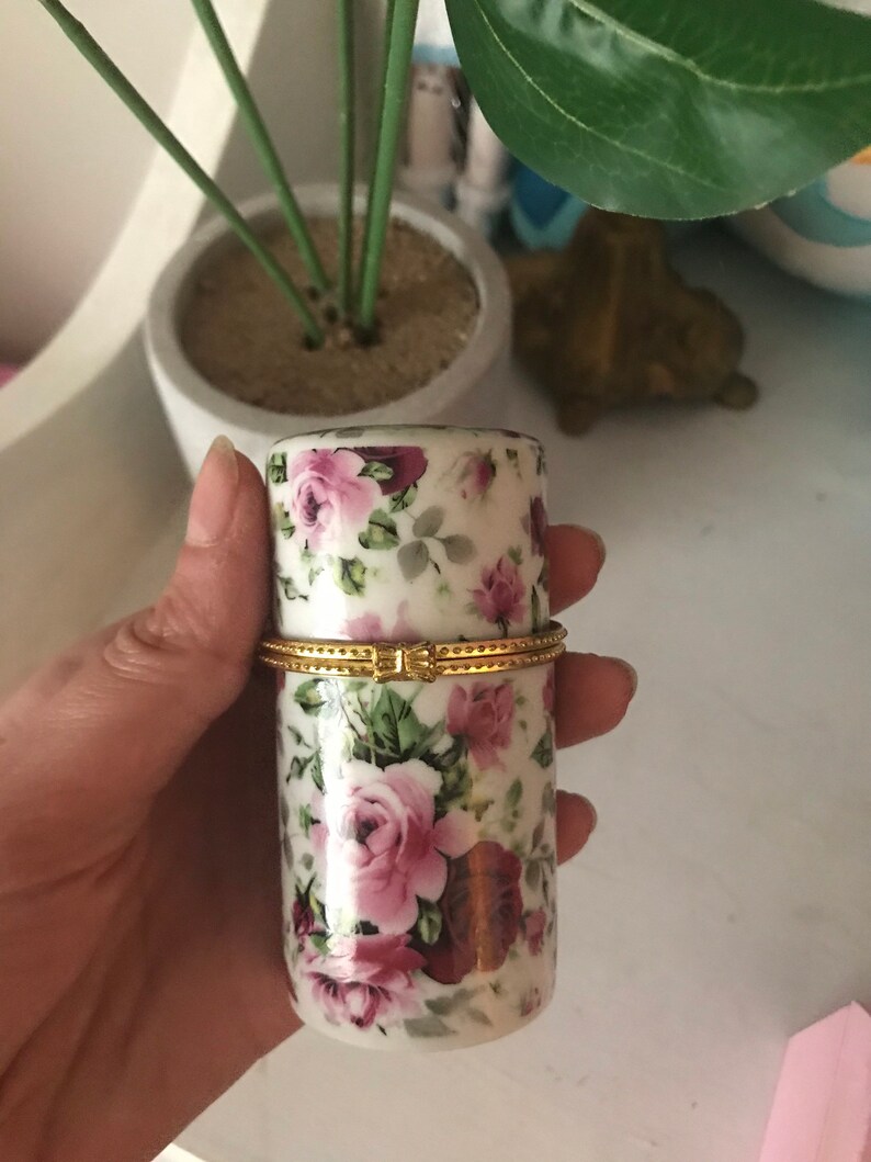 Floral Cylinder Vintage Oddities container
