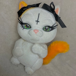 Custom Goth Upside down cross Kitty