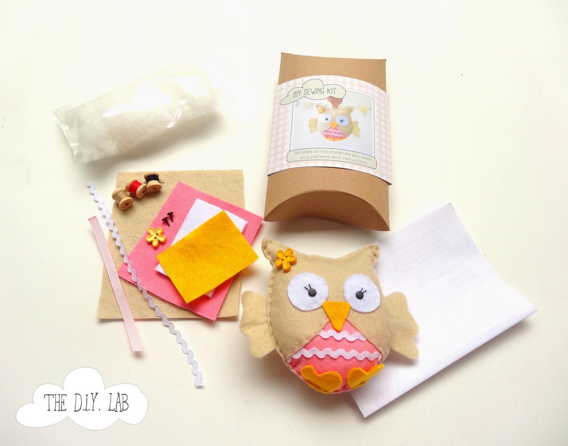 Felt Owl Craft Kit DIY Craft Kit Craft Kit Felt Sewing Kit Etsy
