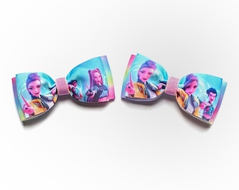 Kpop Demon Hunters inspired Hair Clips: Handmade Ribbon Bows, Girls Hair Accessories (2pc Set)