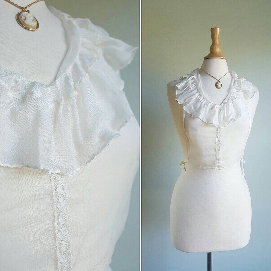 Antique Edwardian 1910s 1920s Ivory Silk and Lace Chemisette - Etsy