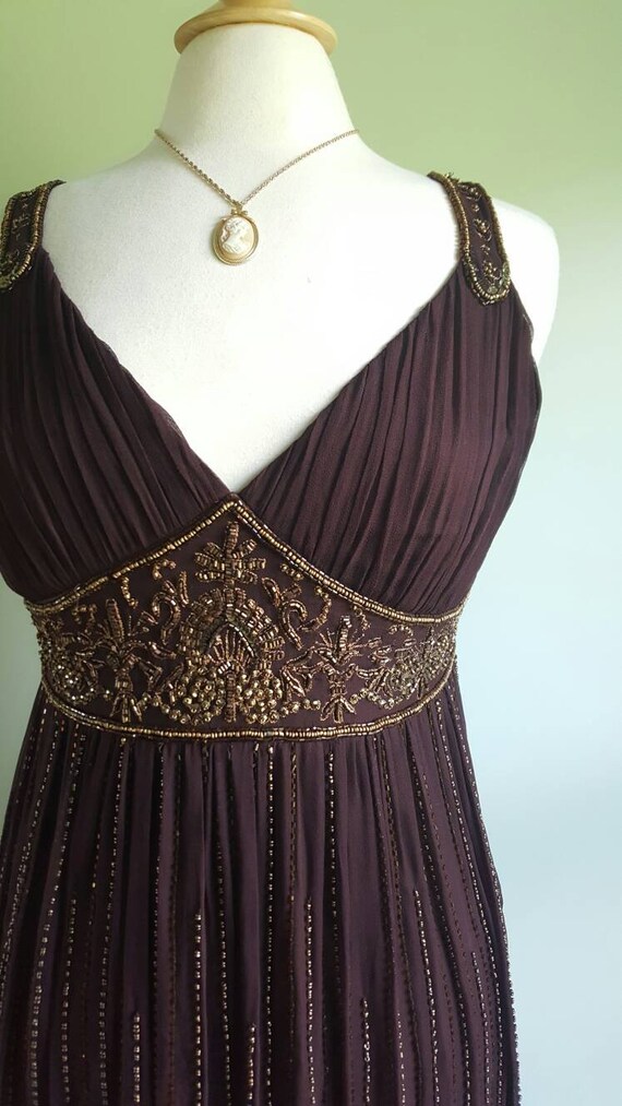 Vintage 1990s does 1920s 1930s chocolate brown si… - image 3