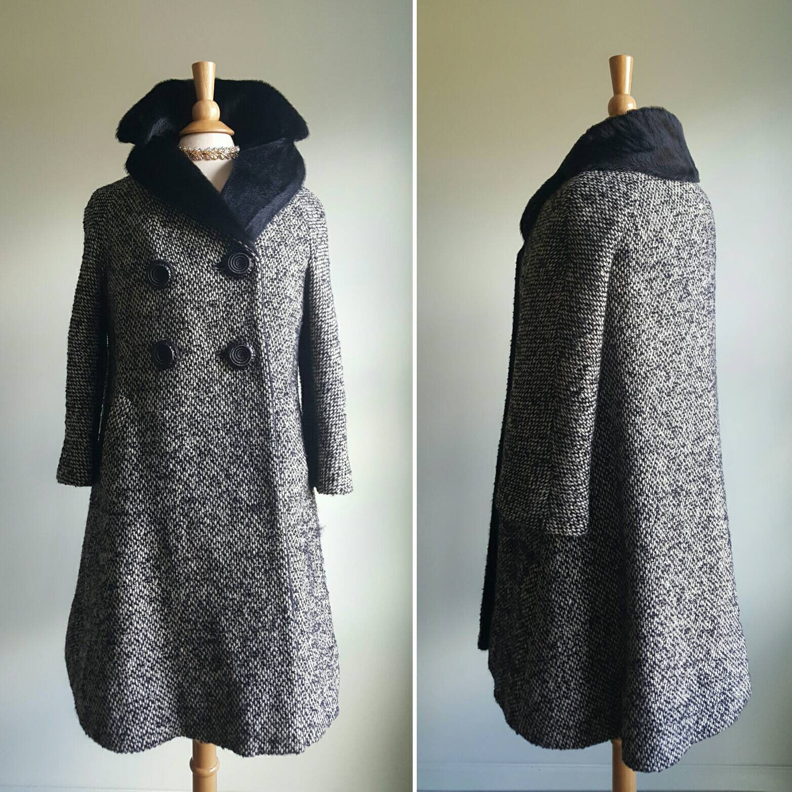 Vintage 1950s 1960s Tweed Wool Swing Coat 50s 60s A-line Fit | Etsy