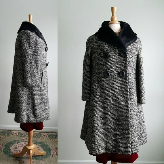 Vintage 1950s 1960s tweed wool swing coat 50s 60s A-line fit | Etsy