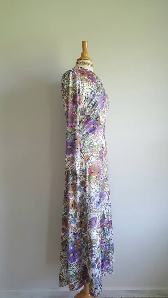 Vintage 1970s long floral maxi dress, long sleeve… - image 7